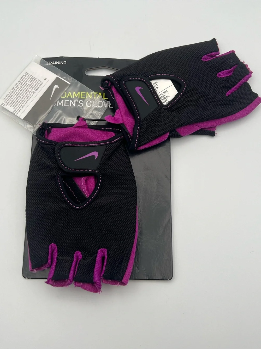 Nike Women's Fingerless Training Gloves - Magenta and Black
